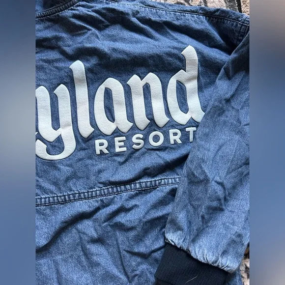 Disney Parks Denim oversized Hoodie Disneyland Resort Spirit Jersey, Blue Medium - Picture 6 of 7